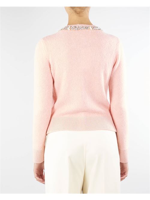 Cardigan with jewel at neckline Ermanno by Ermanno Scervino ERMANNO BY ERMANNO SCERVINO | Cardigan | D45EN015E82MF779